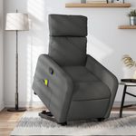 VIDAXL Fauteuil de massage inclinable Gris fonce Tissu