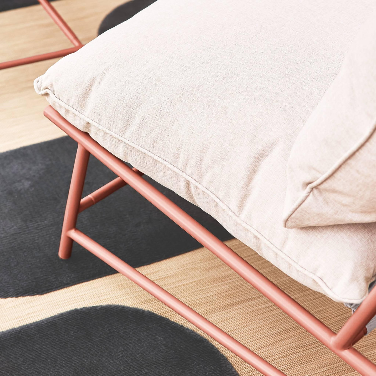 SWEEEK Salon de jardin en acier et textilène SOFIA, 4 places, table rectangulaire