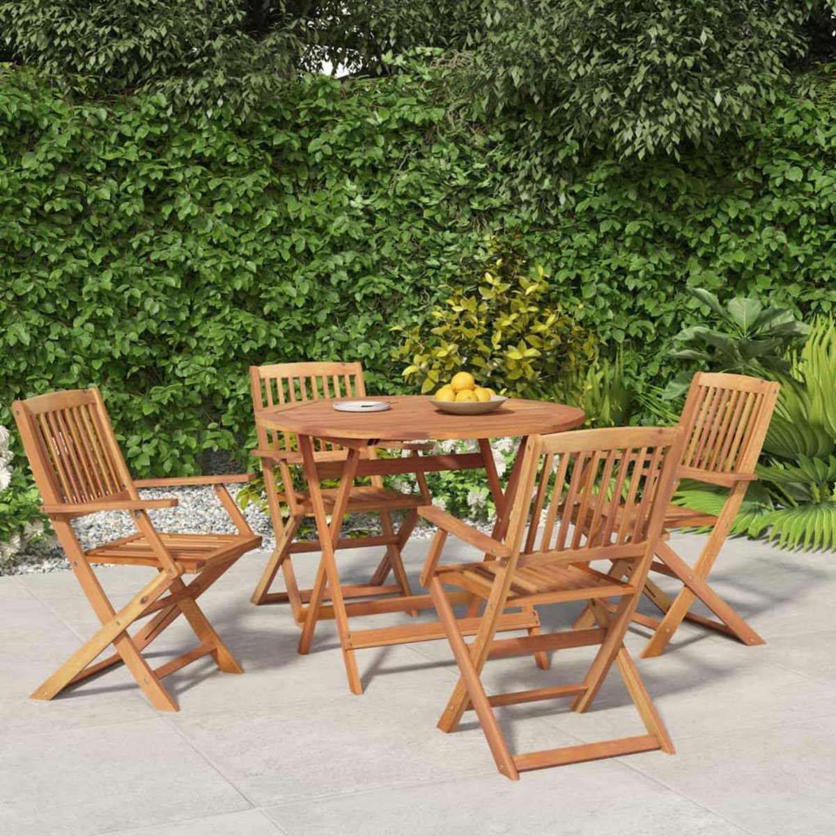 VIDAXL Ensemble a manger de jardin 5 pcs Bois d'acacia solide