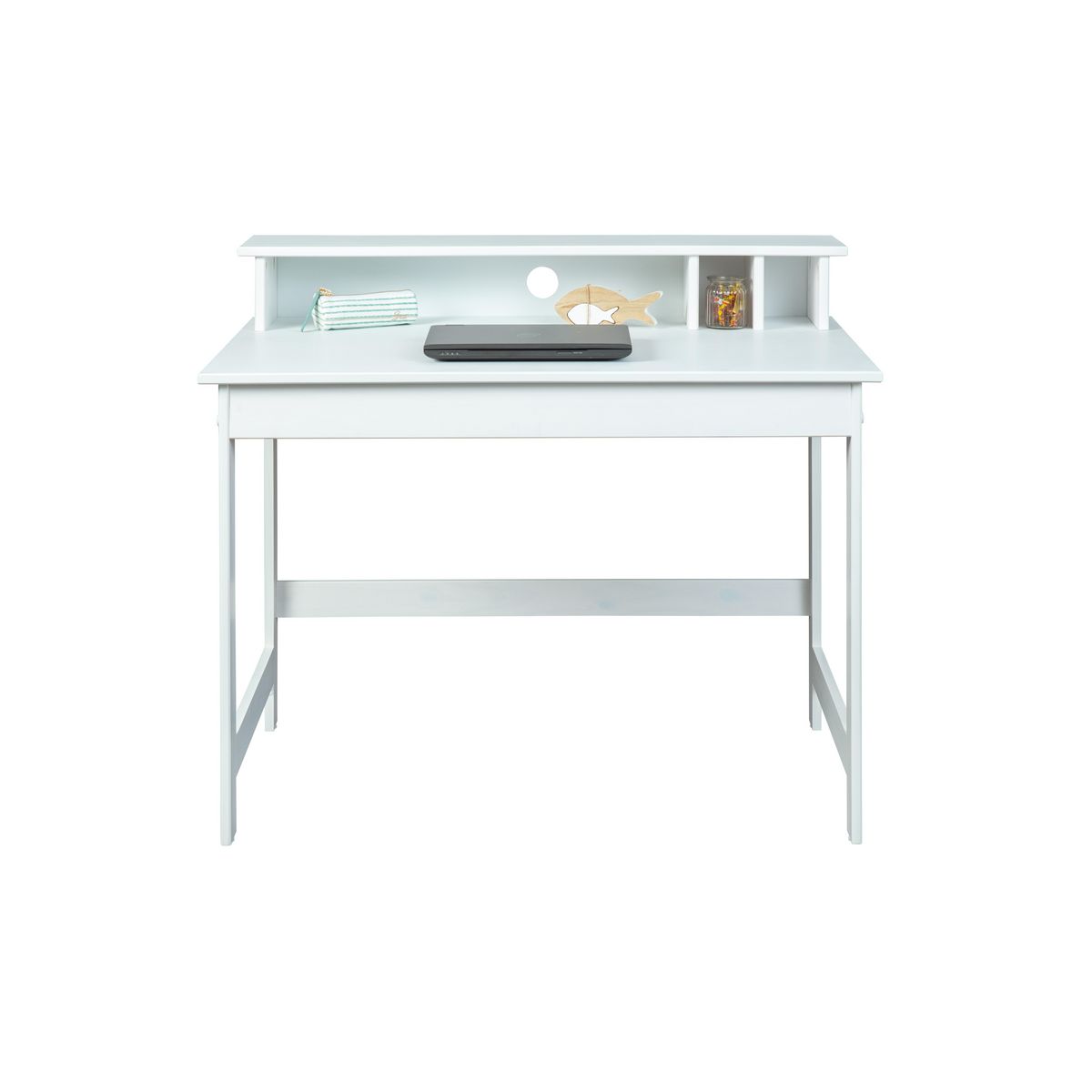 Bureau enfant en Pin massif vernis blanc MATHILDA