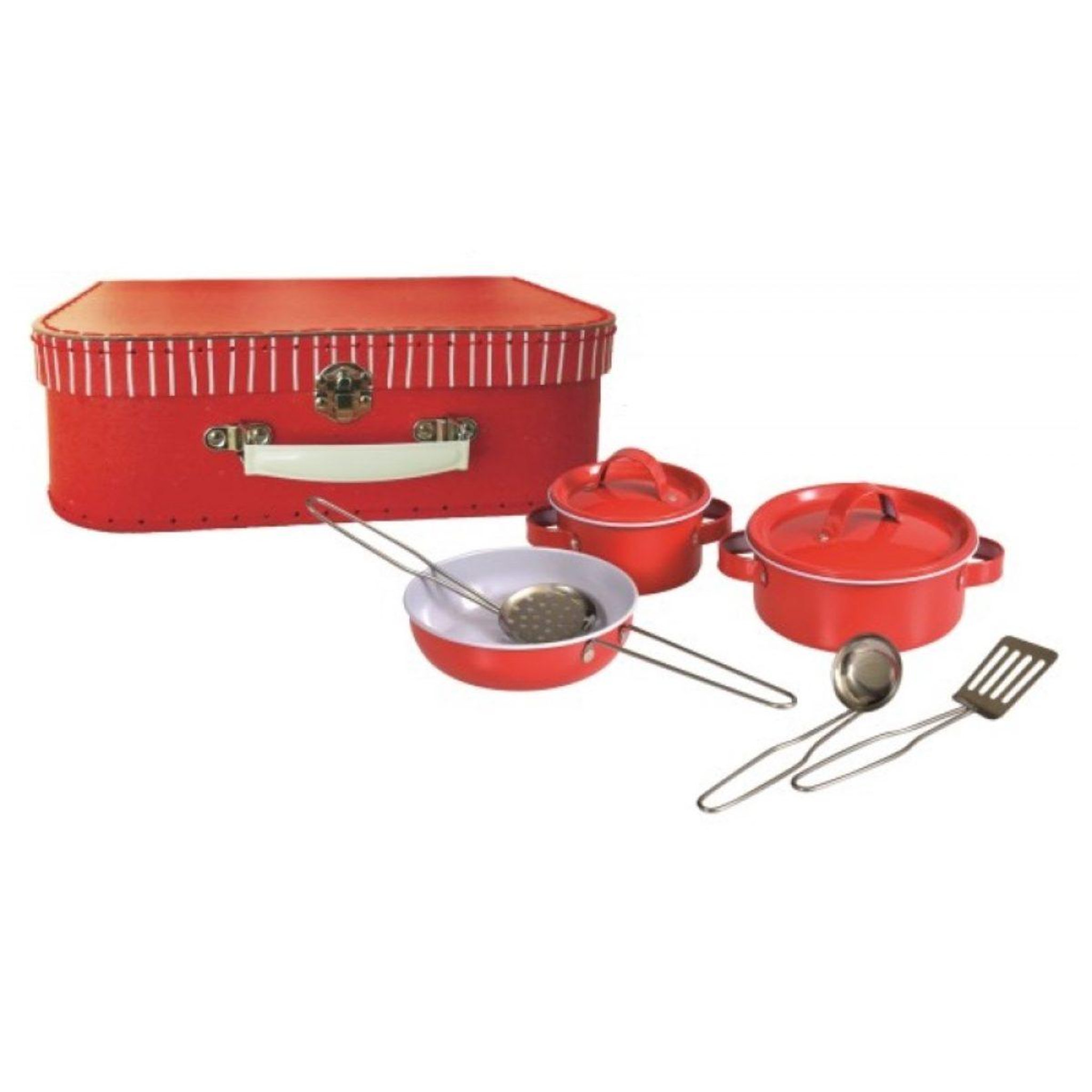 EGMONT TOYS Valisette de casseroles en metal rouge