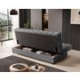 Voir la diapositive 3 : BEST MOBILIER Ezra - canapé convertible clic-clac 3 places avec coffre en tissu texturé