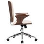 Voir la diapositive 3 : VIDAXL Chaise pivotante de bureau Creme Similicuir et bois courbe