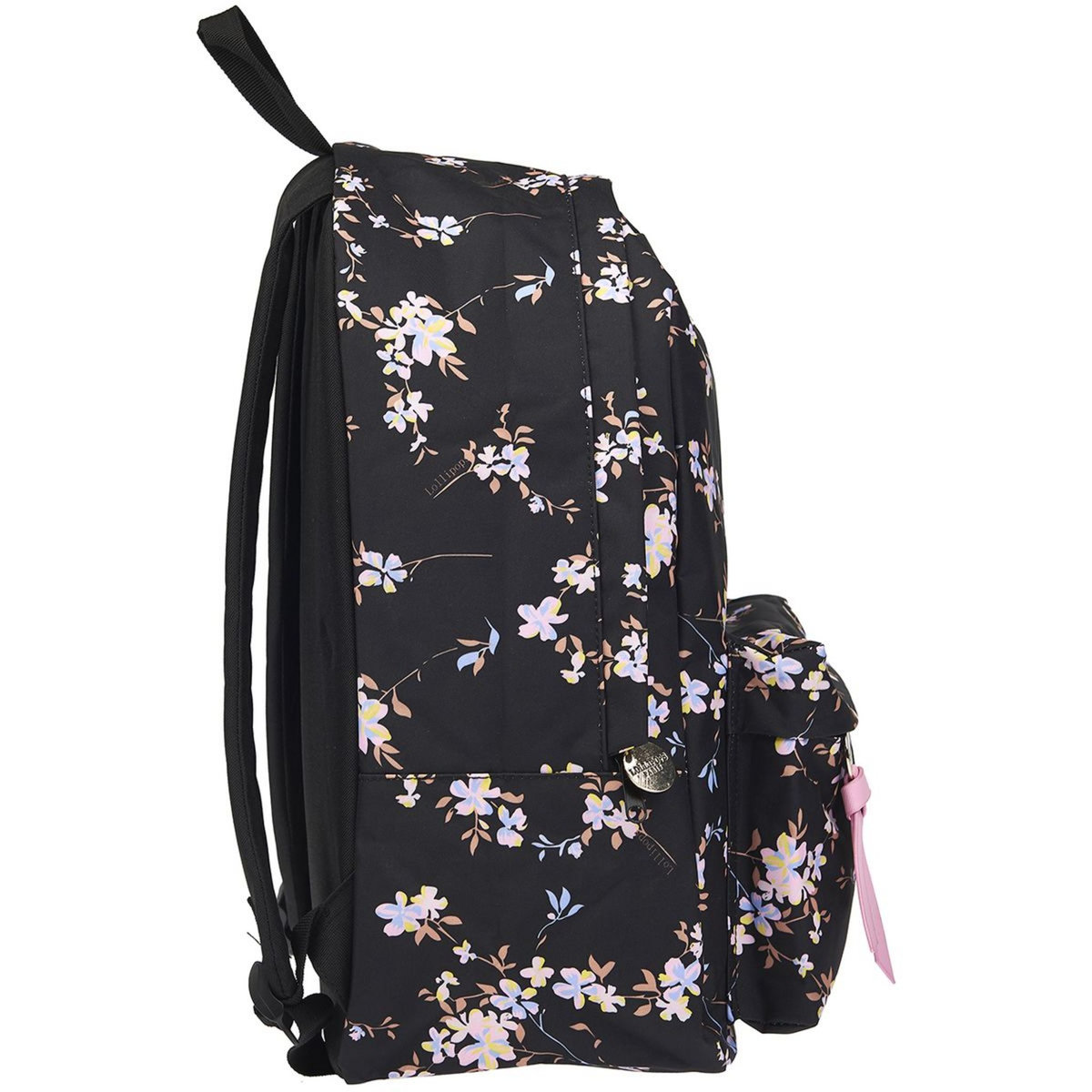 LOLLIPOPS Sac à dos 1 compartiment noir motifs fleurs 