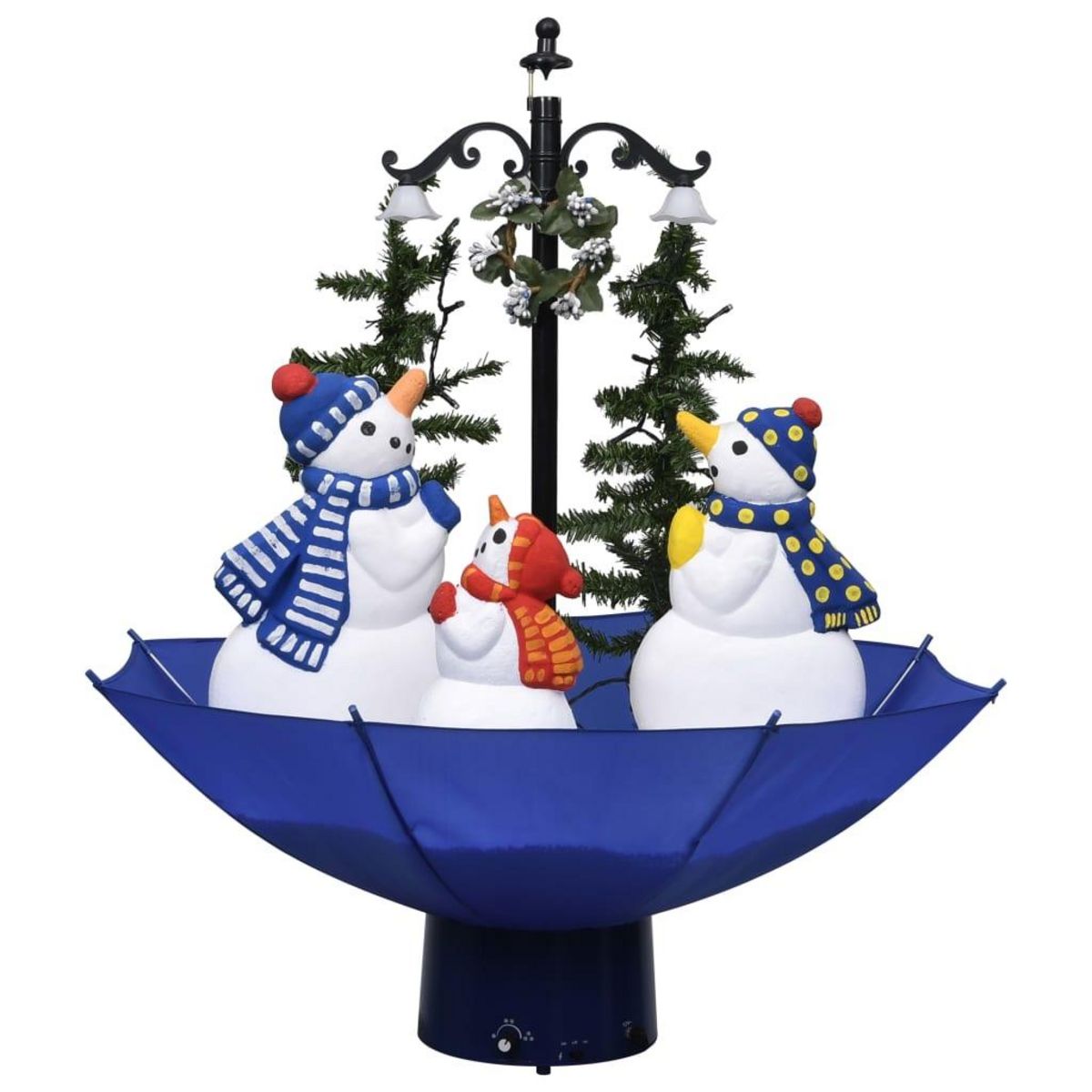 VIDAXL Arbre de Noël neigeux avec base de parapluie Bleu 75 cm PVC