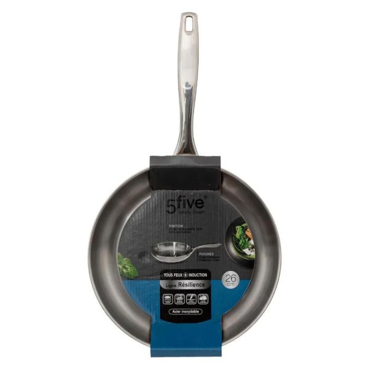 FIVE Poêle en Inox  Résilience  26cm Argent