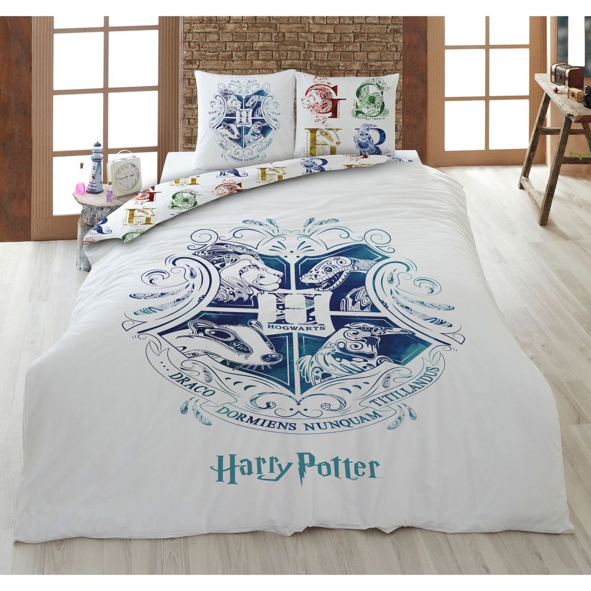 HARRY POTTER Parure housse de couette fantaisie en coton HARRY POTTER