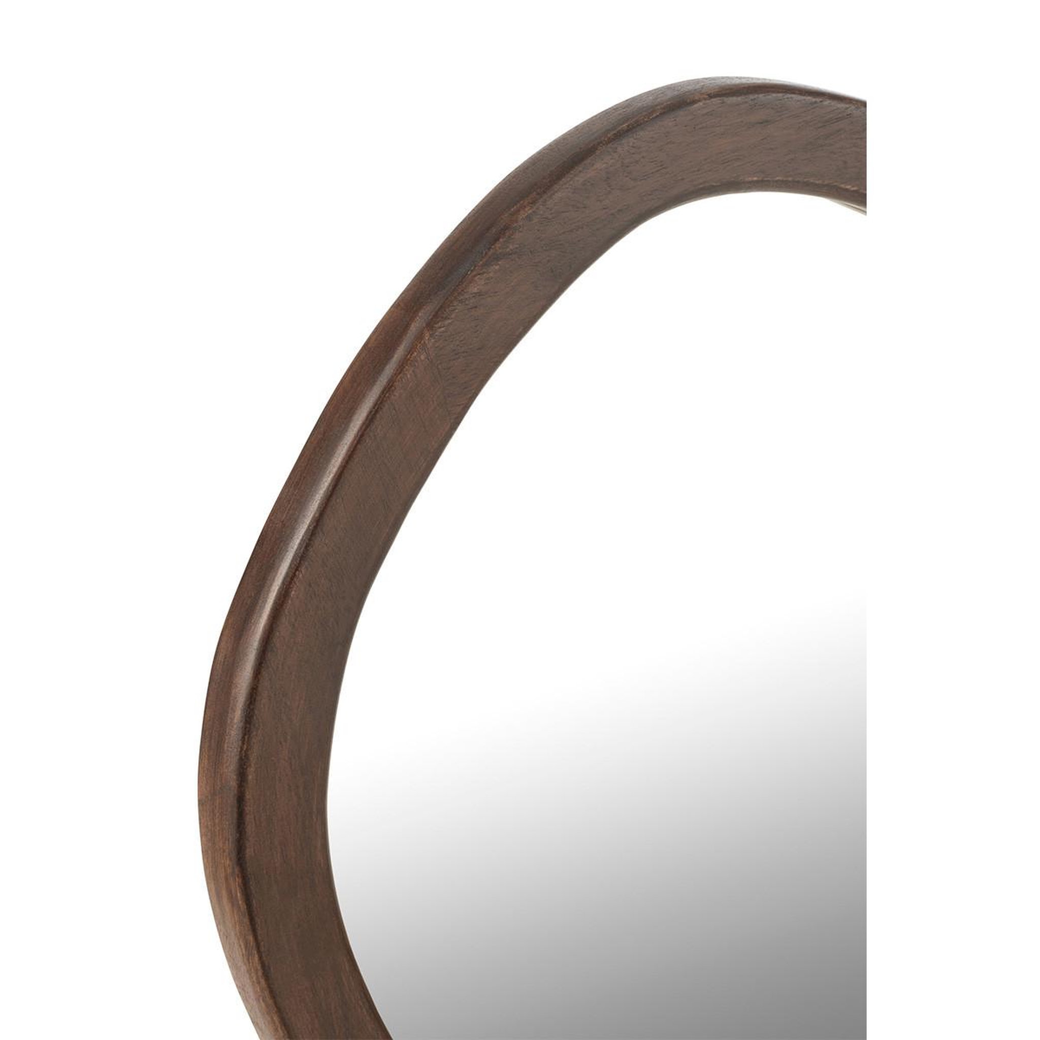Voir la diapositive 2 : J-LINE Miroir Mural en Bois  Whisp  40cm Marron