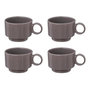Voir la diapositive 1 : SECRET DE GOURMET Lot de 4 Tasses à Café  Anne  10cl Gris