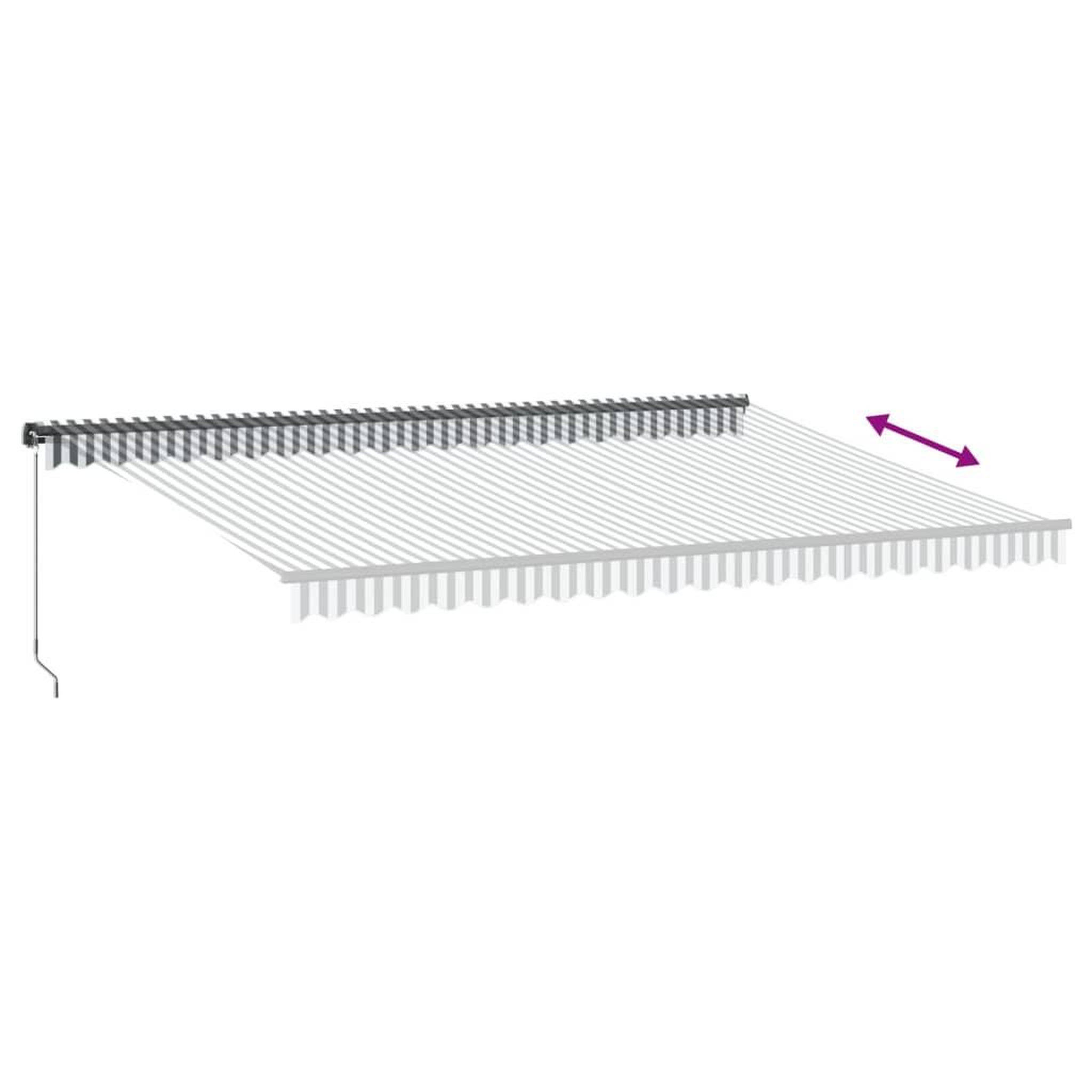 Voir la diapositive 5 : VIDAXL Auvent manuel retractable anthracite et blanc 500x300 cm