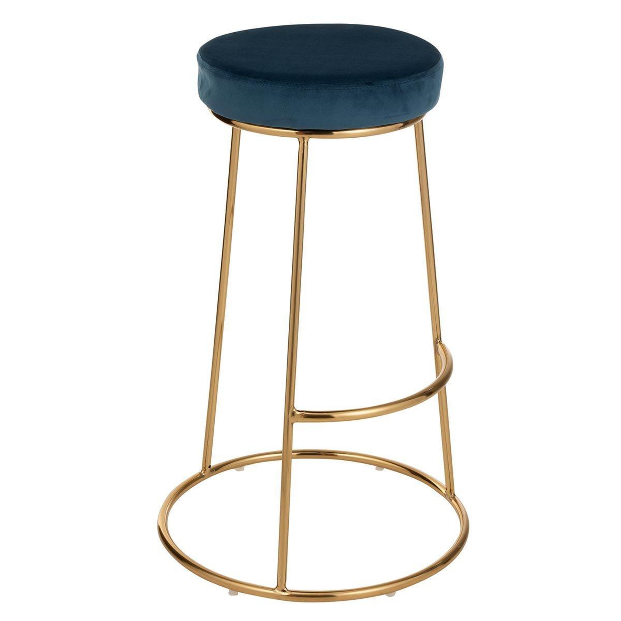 Voir la diapositive 4 : J-LINE Galette de chaise ronde  assise  34cm bleu