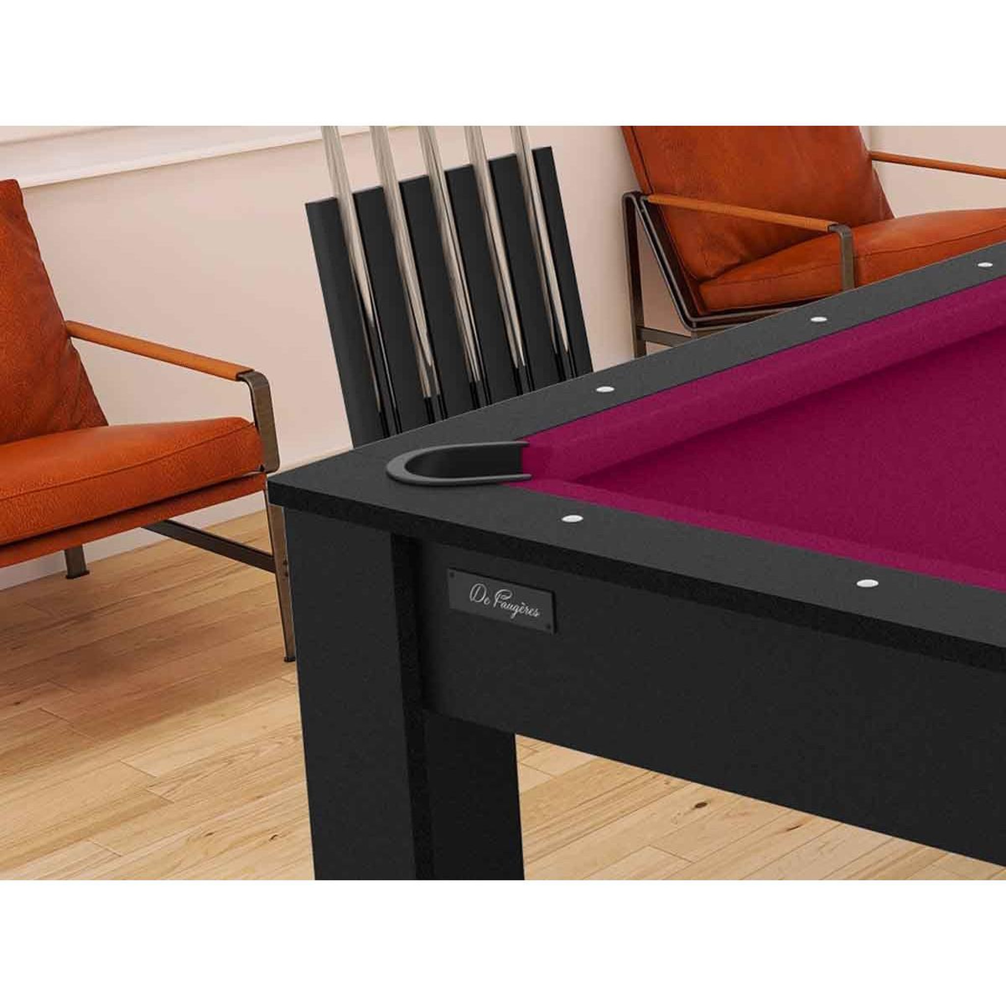 Voir la diapositive 6 : DE FAUGERES Table de Billard Convertible  Oregon  213cm Noir & Prune