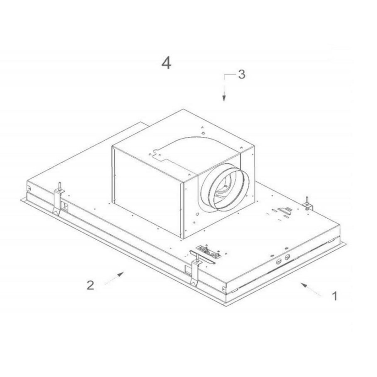 Novy Hotte de plafond 90cm 815m3/h blanc - 6831