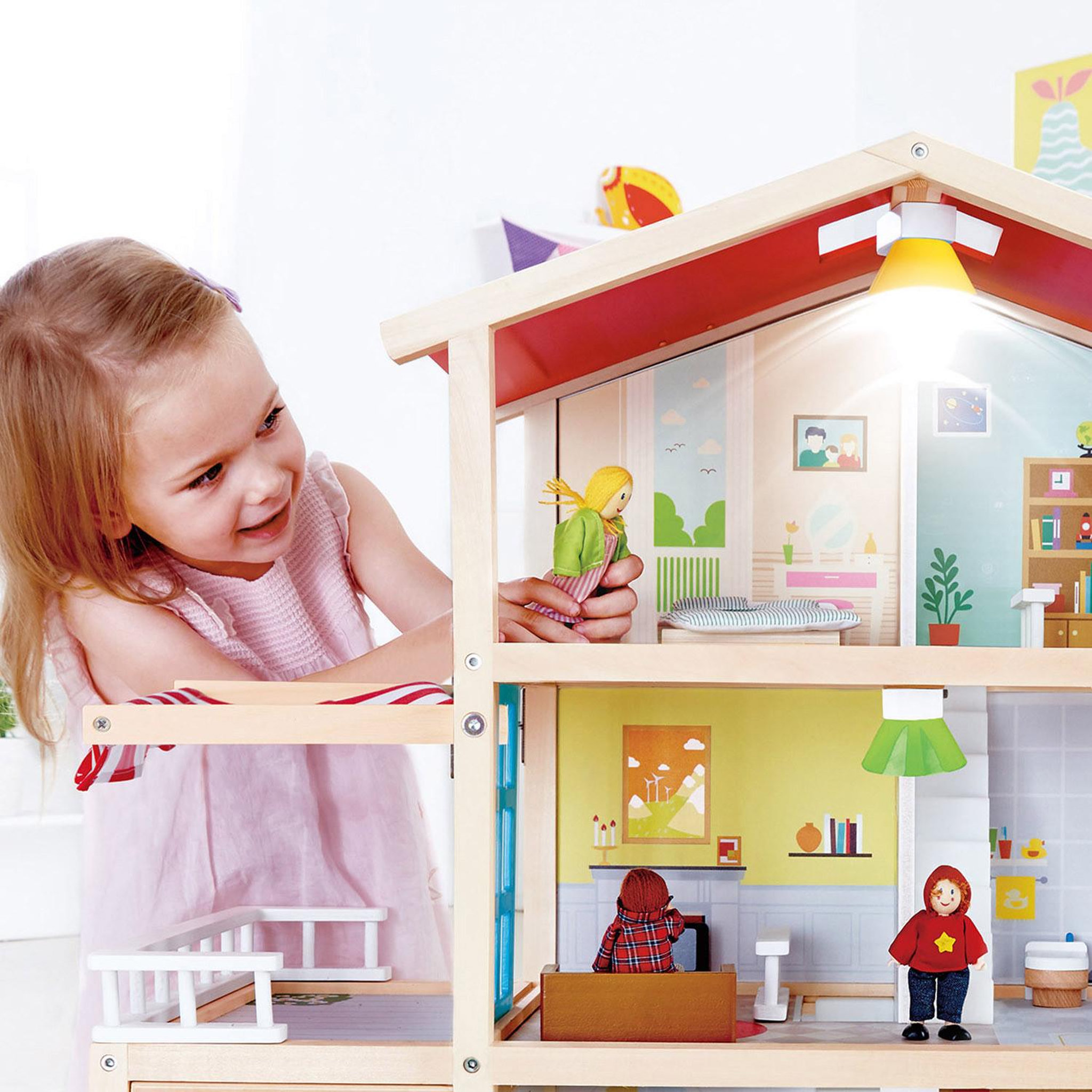 Voir la diapositive 6 : Hape Maison de Poupées, Maison 10 Pièces en Bois avec Accessoires pour les enfants