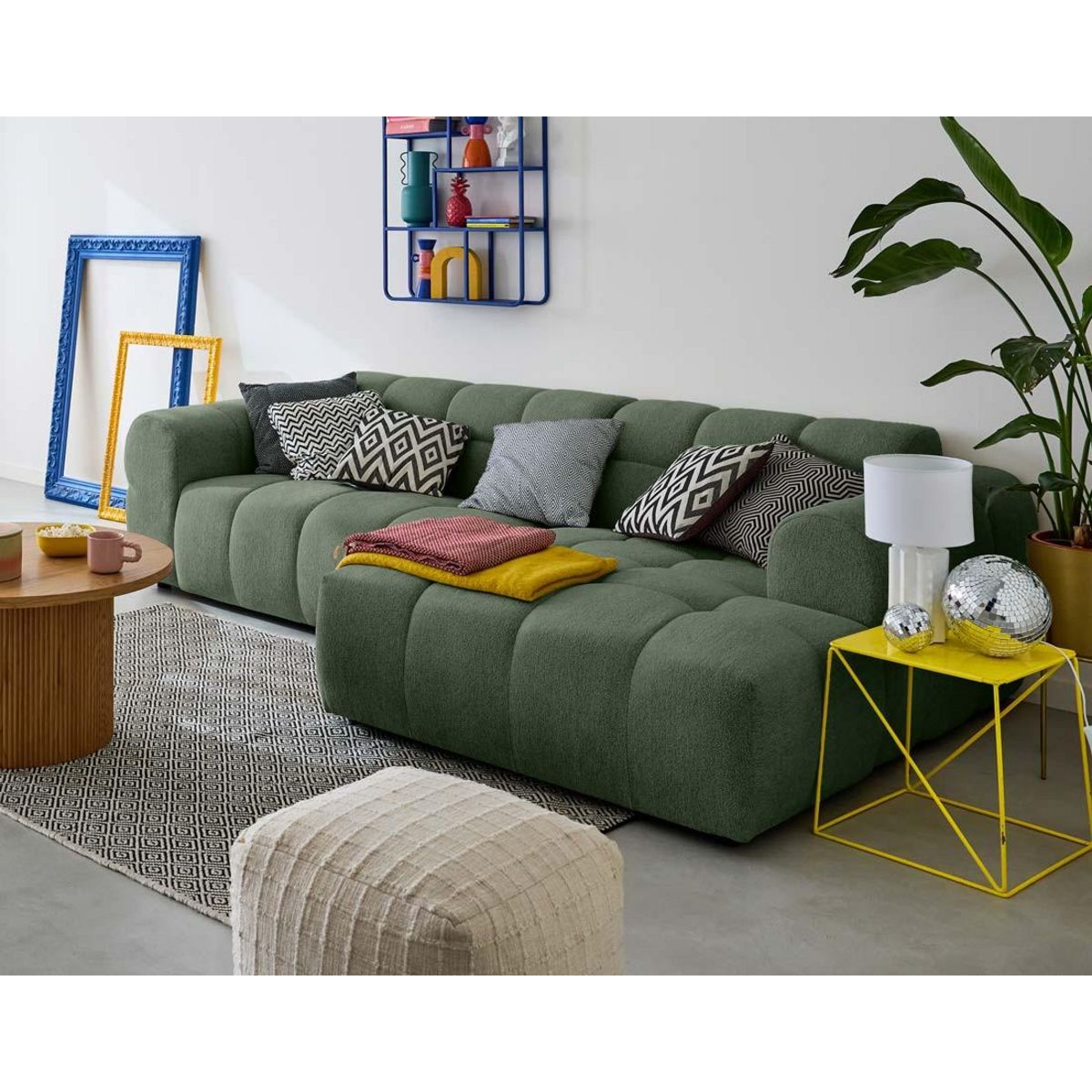 LISA DESIGN Ray - canapé d'angle droit - 4 places - en tissu texturé