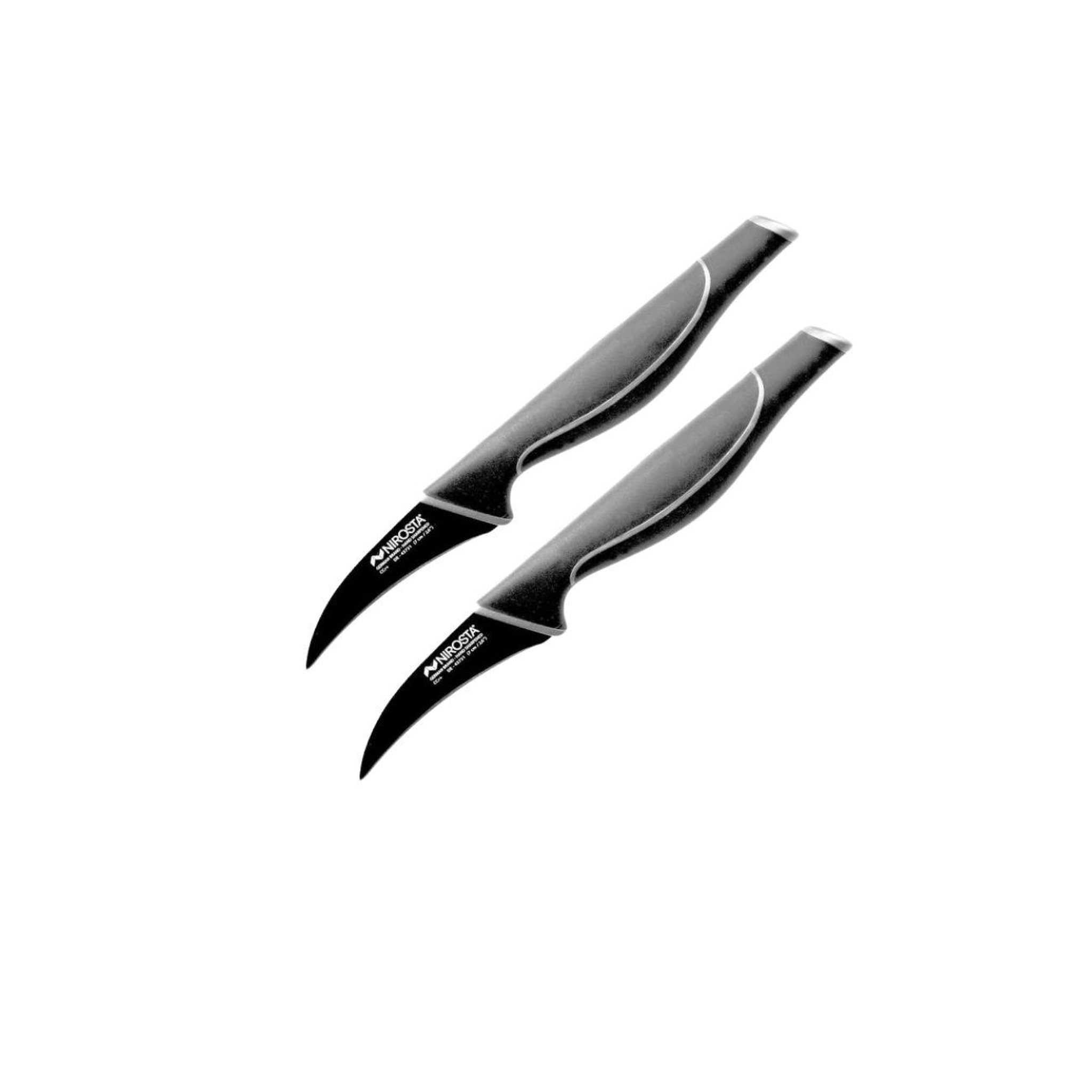 NIROSTA Set de 2 couteaux d'office en acier inoxydable Nirosta Black Edition