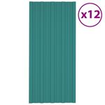VIDAXL Panneaux de toiture 12 pcs Acier galvanise Vert 100x45 cm