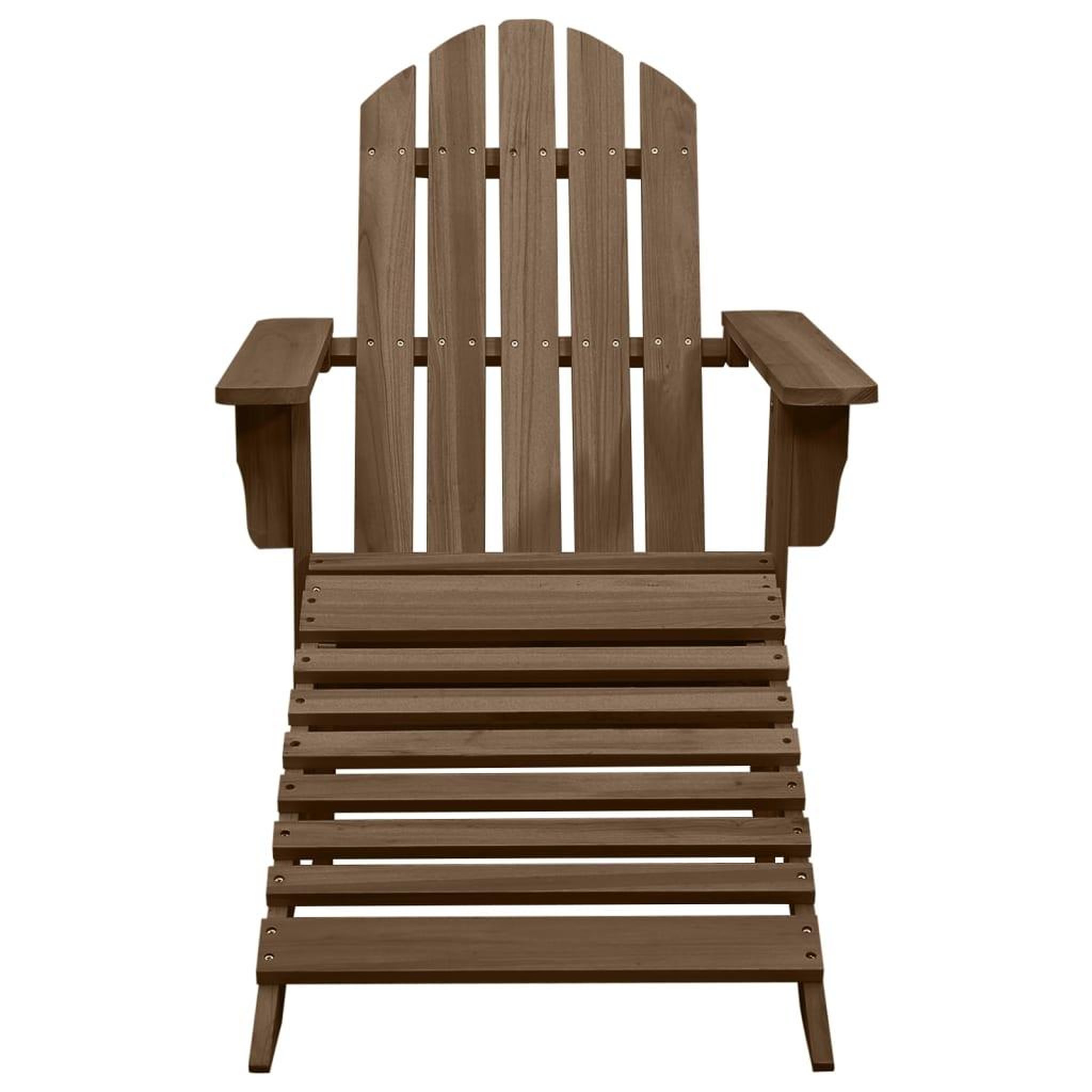 Voir la diapositive 2 : VIDAXL Chaise de jardin avec pouf Bois Marron