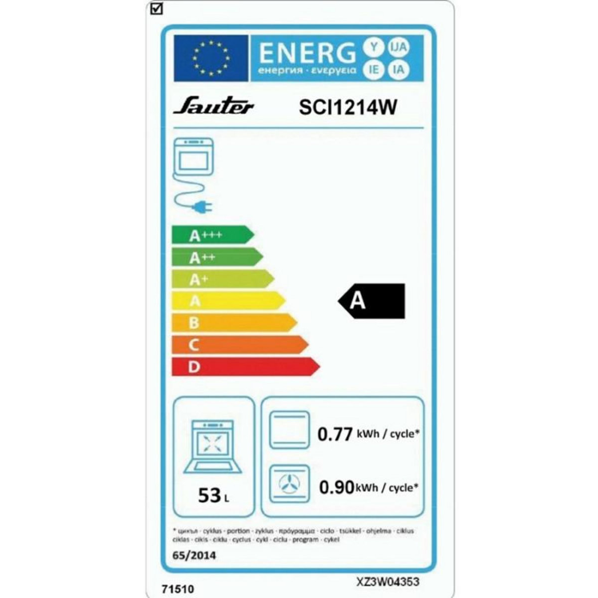 Sauter Cuisinière induction Multifonction SAUTER 60cm, 4218469