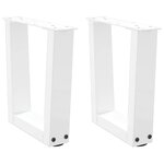 VIDAXL Pieds de table a manger forme V 2pcs blanc 40x(30-31,3)cm acier