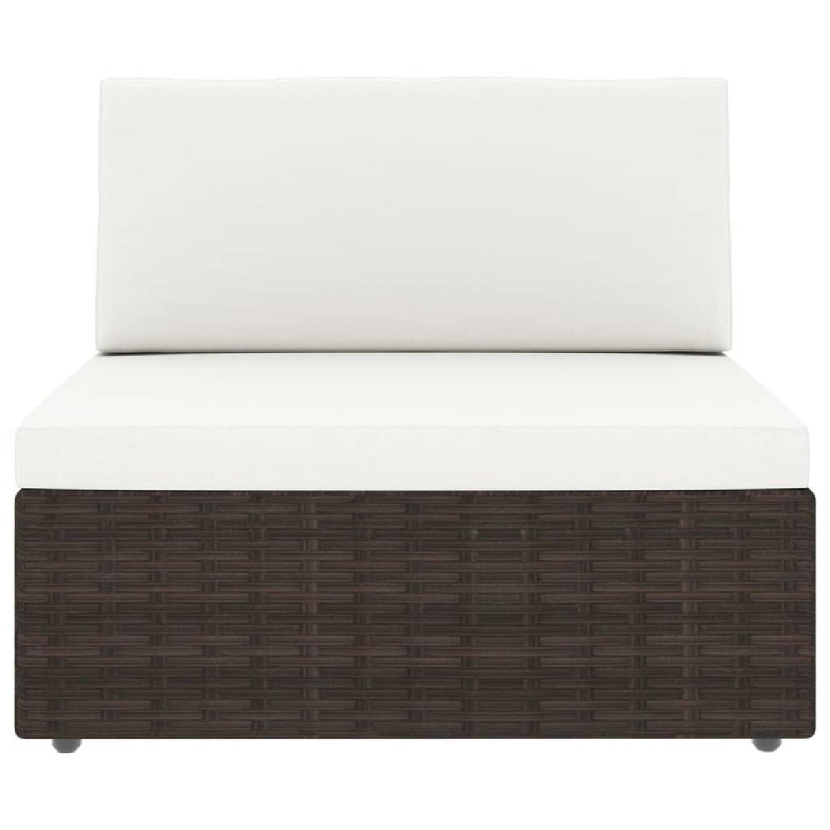 VIDAXL Salon de jardin 9 pcs avec coussins Marron Resine tressee