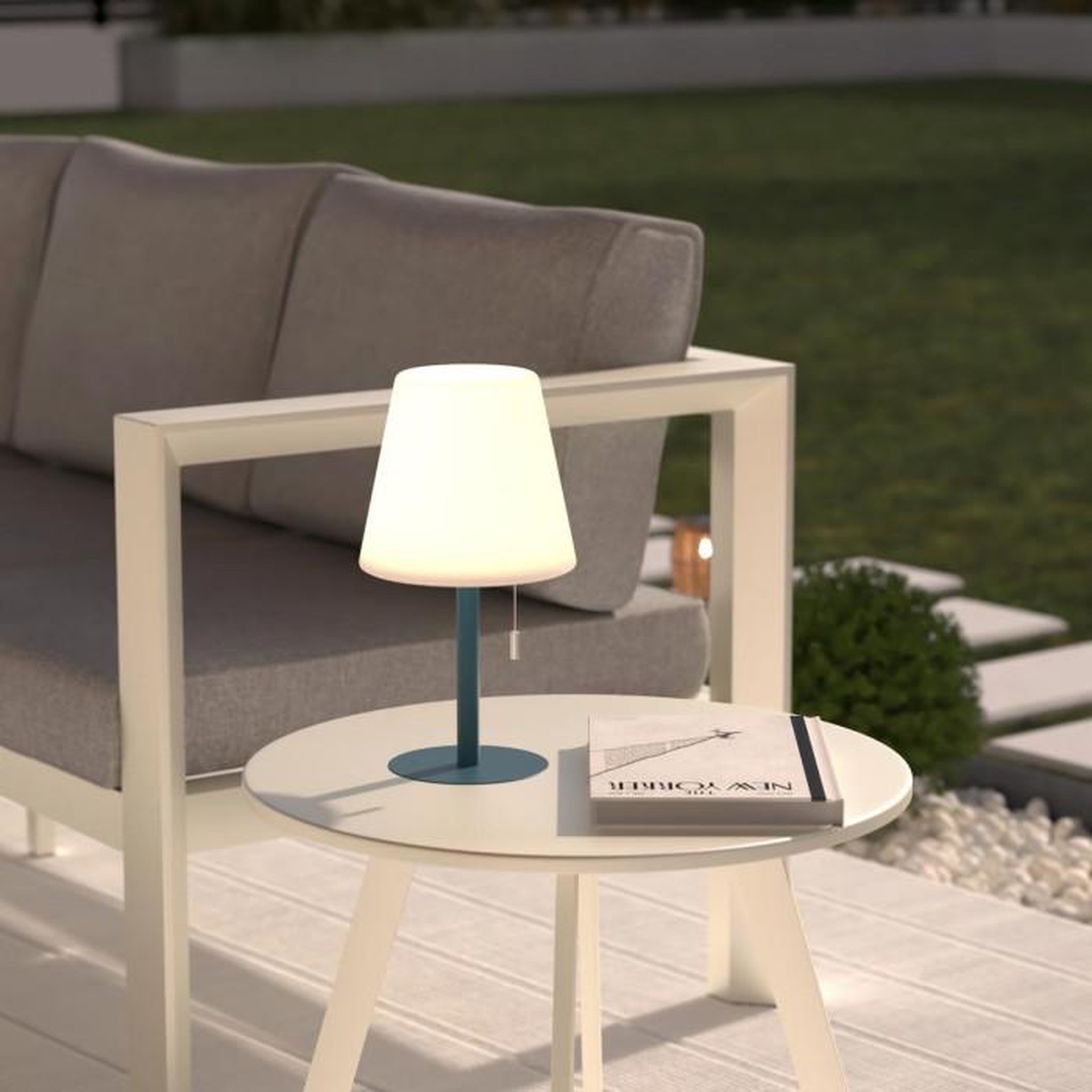 Voir la diapositive 4 : ATMOSPHERA Lampe à Poser d'Extérieur  Zack  30cm Bleu Canard