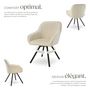 Voir la diapositive 3 : tectake Chaise pivotante avec accoudoirs rembourrée aspect velours crème Lot de 6