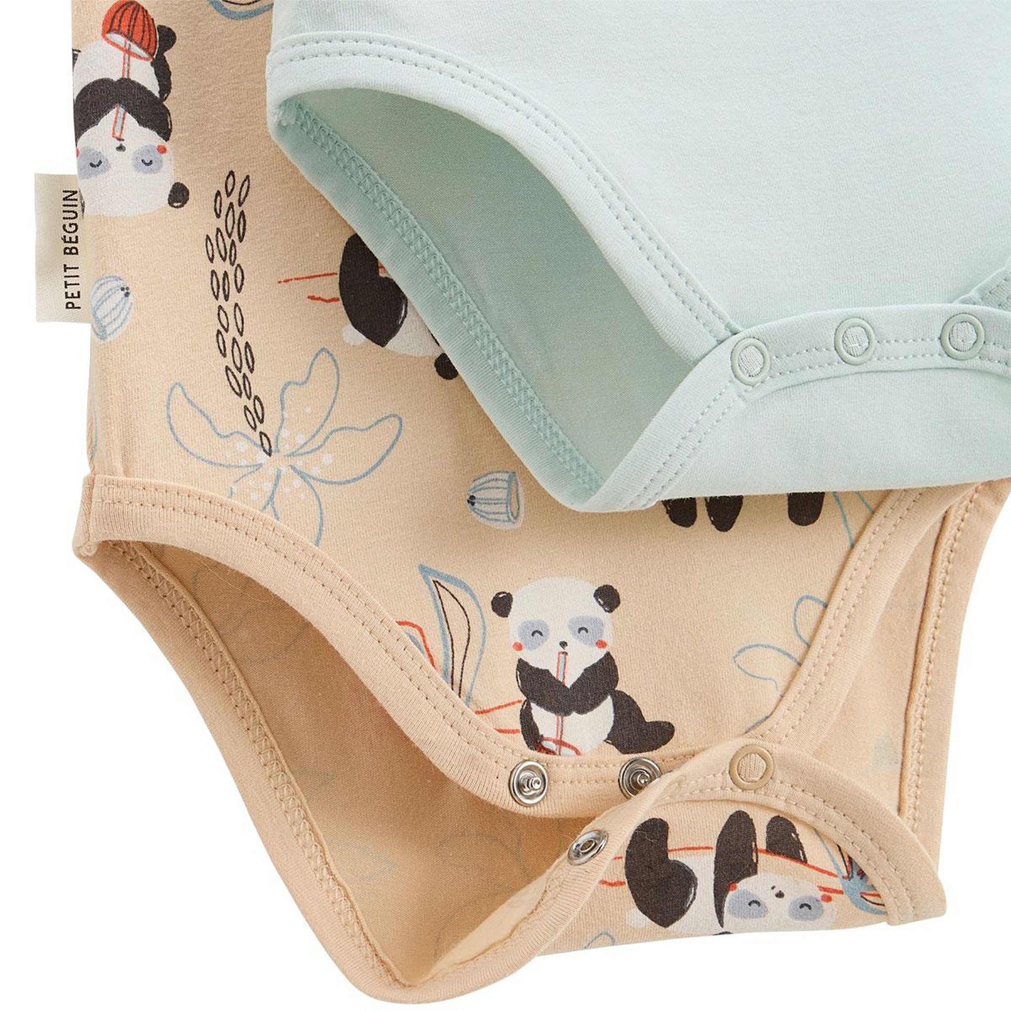 Voir la diapositive 2 : Petit Béguin Lot de 2 bodies bébé manches courtes bento