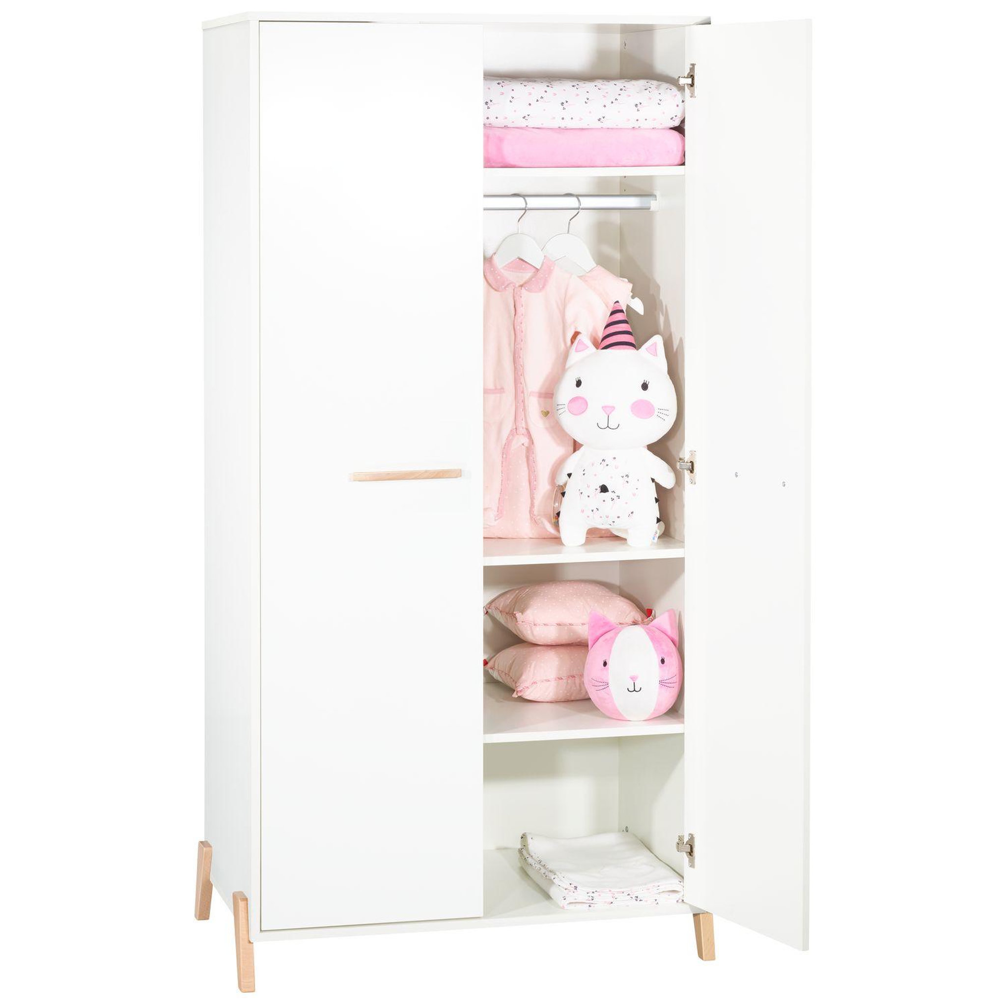 Voir la diapositive 3 : BABY PRICE Armoire bébé 2 portes JOY, coloris naturel