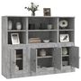 Voir la diapositive 4 : VIDAXL Buffets 3 pcs gris beton bois d'ingenierie