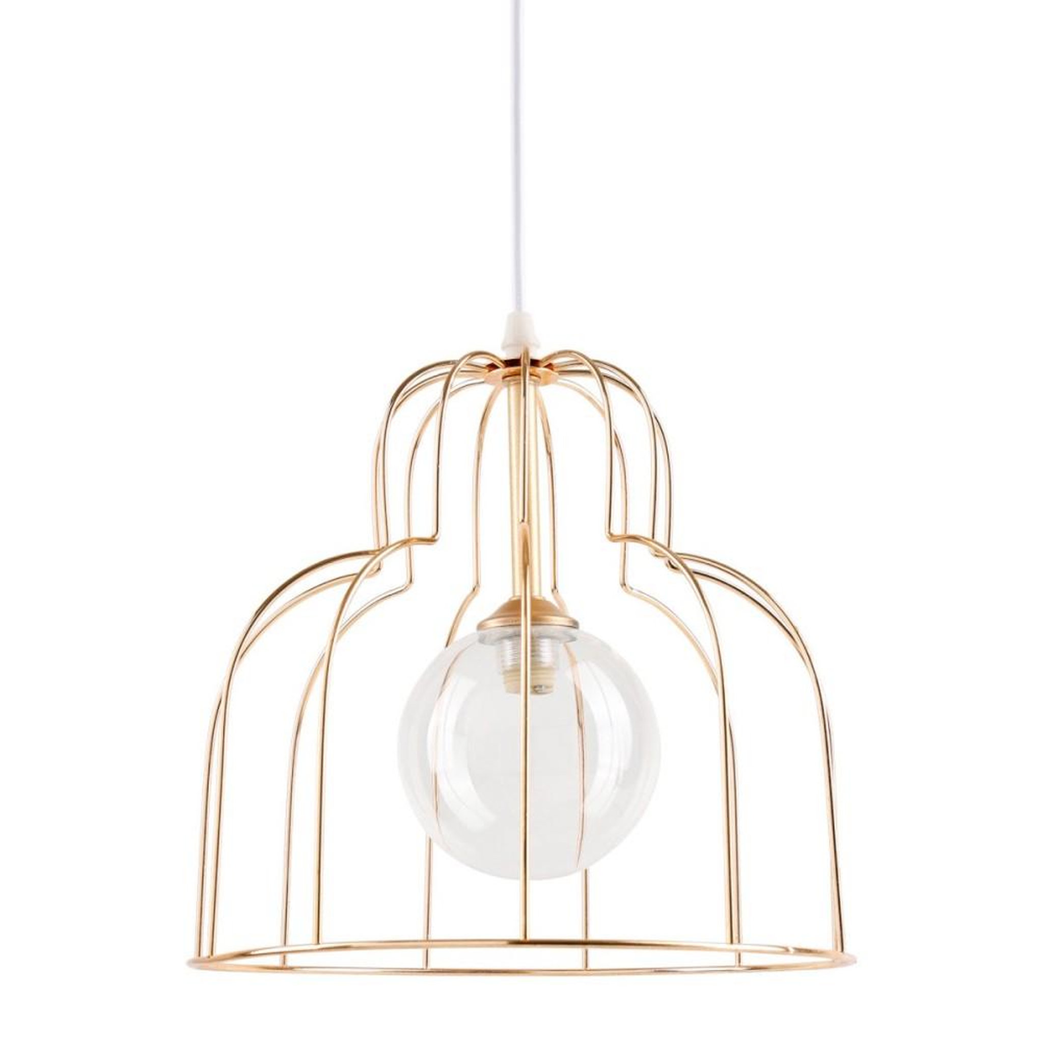 OSTARIA Suspension métal et verre ALOUETTE dorée
