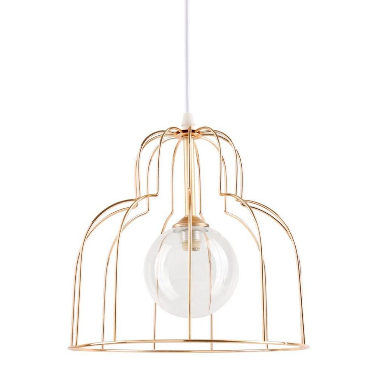 OSTARIA Suspension métal et verre ALOUETTE dorée