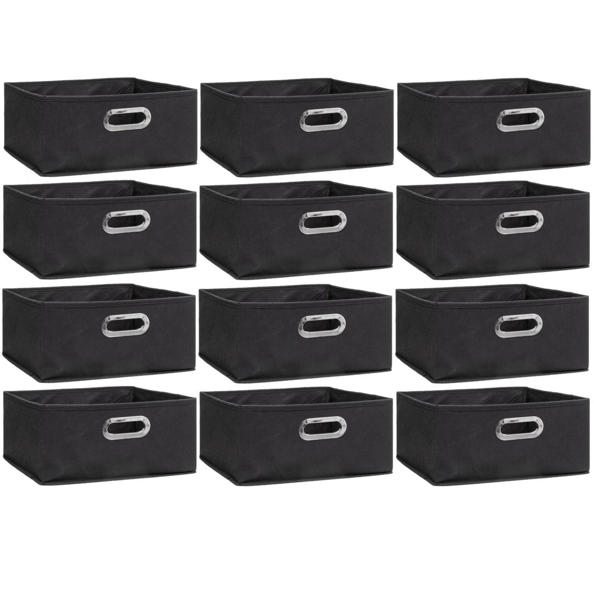 Voir la diapositive 1 : TOILINUX Lot de 12 boites de rangement en tissu
