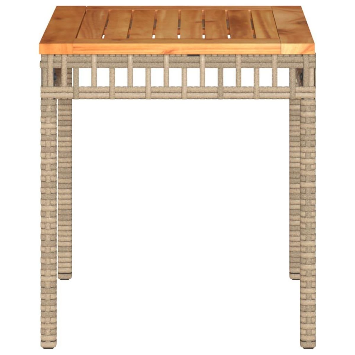 VIDAXL Table de jardin melange beige 38x38x42 cm rotin et bois acacia