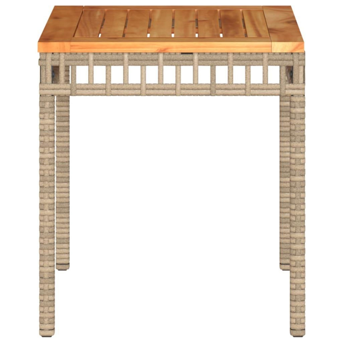VIDAXL Table de jardin melange beige 38x38x42 cm rotin et bois acacia