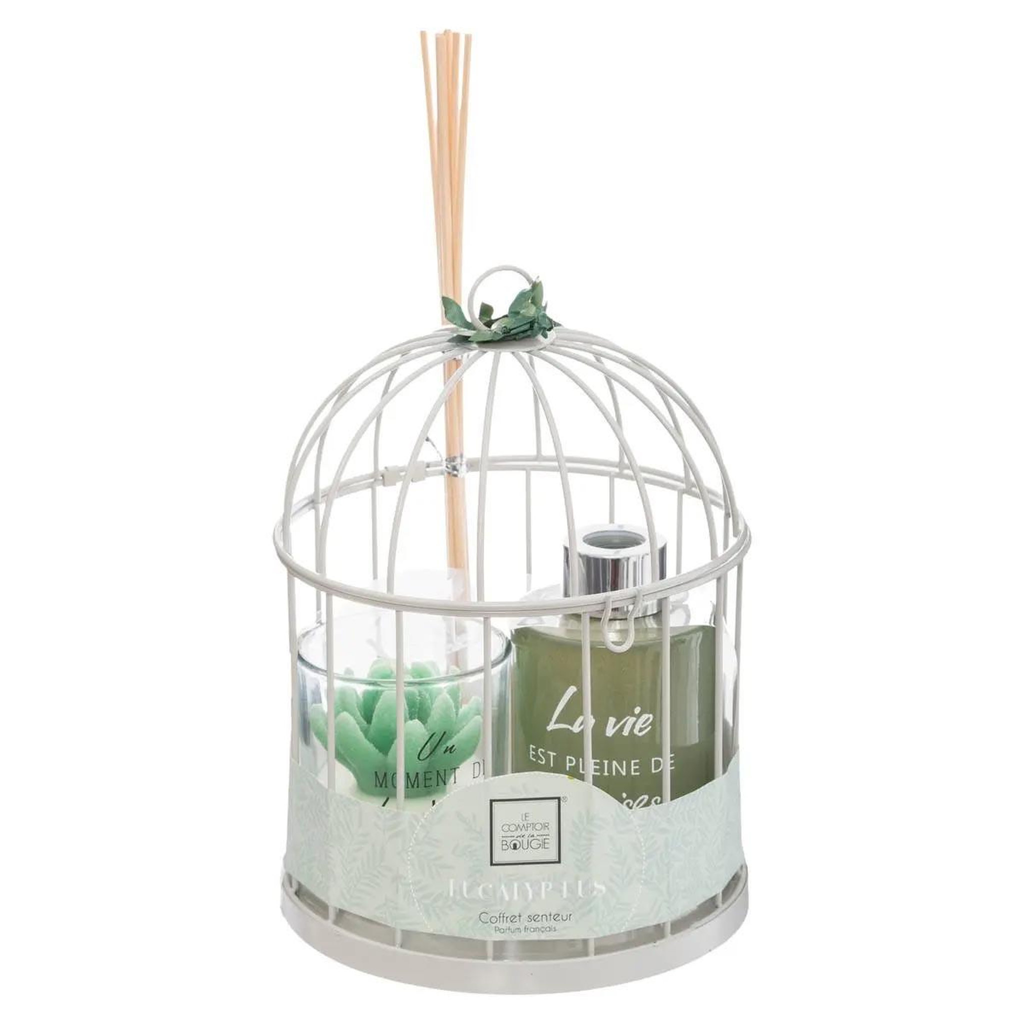 COMPTOIR DE LA BOUGIE Coffret de fragrances  cage  20cm eucalyptus