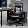 HOMCOM Fauteuil de bureau chaise de bureau ergonomique réglable roulettes pivotant 360° revêtement synthétique PU 64 x 73 x 106-115,5 cm chocolat