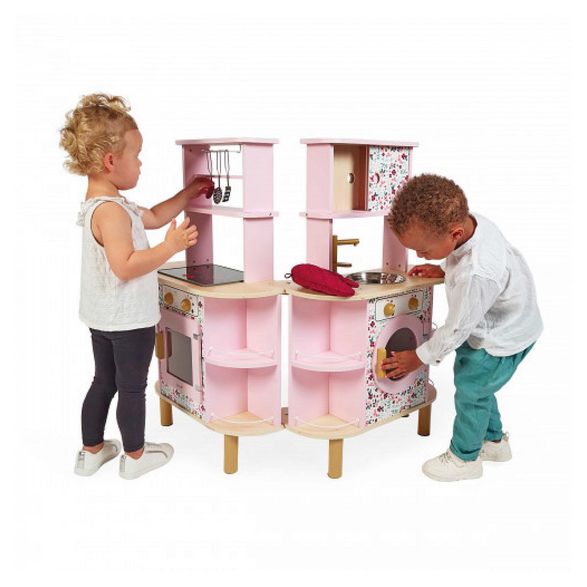 Voir la diapositive 3 : Juratoys-Janod Cuisine en Bois Twist avec Accessoires Éducatifs pour Enfants