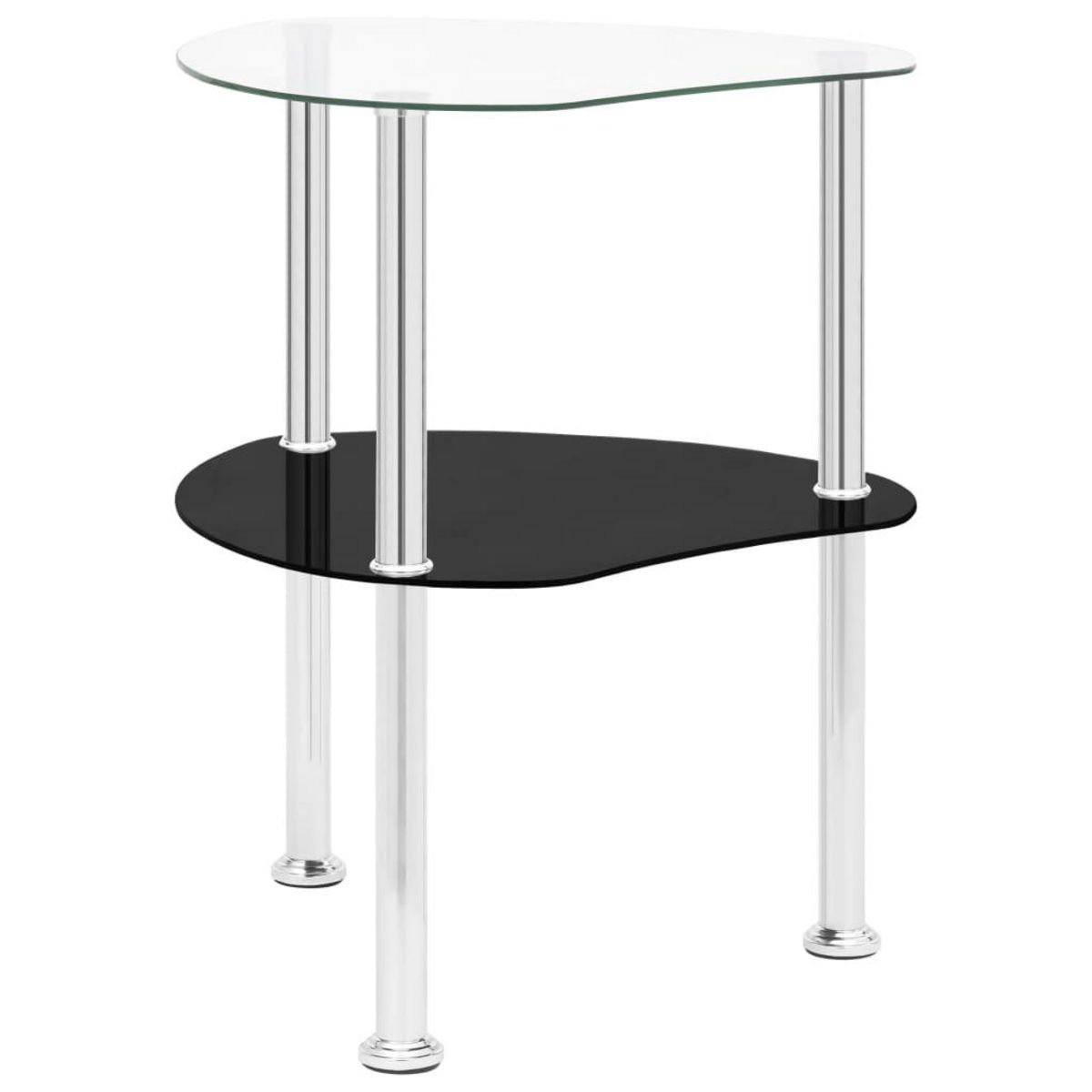 VIDAXL Table 2 niveaux Transparent et noir 38x38x50 cm Verre trempe