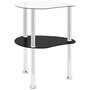 Voir la diapositive 4 : VIDAXL Table 2 niveaux Transparent et noir 38x38x50 cm Verre trempe