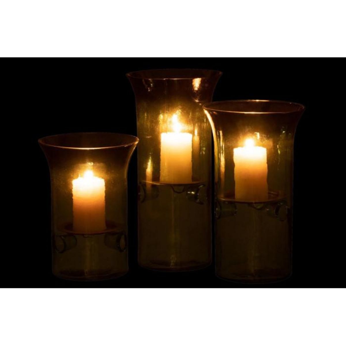 Paris Prix Lot de 3 Photophores en Verre  Mexican  30cm Vert