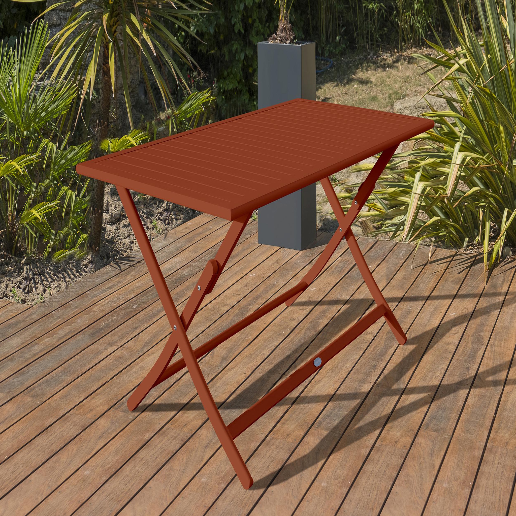 Voir la diapositive 2 : DCB GARDEN Table de jardin pliante en aluminium (4 places)