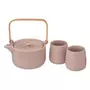  Théière & 2 Mugs  Teapot  50cl Rose