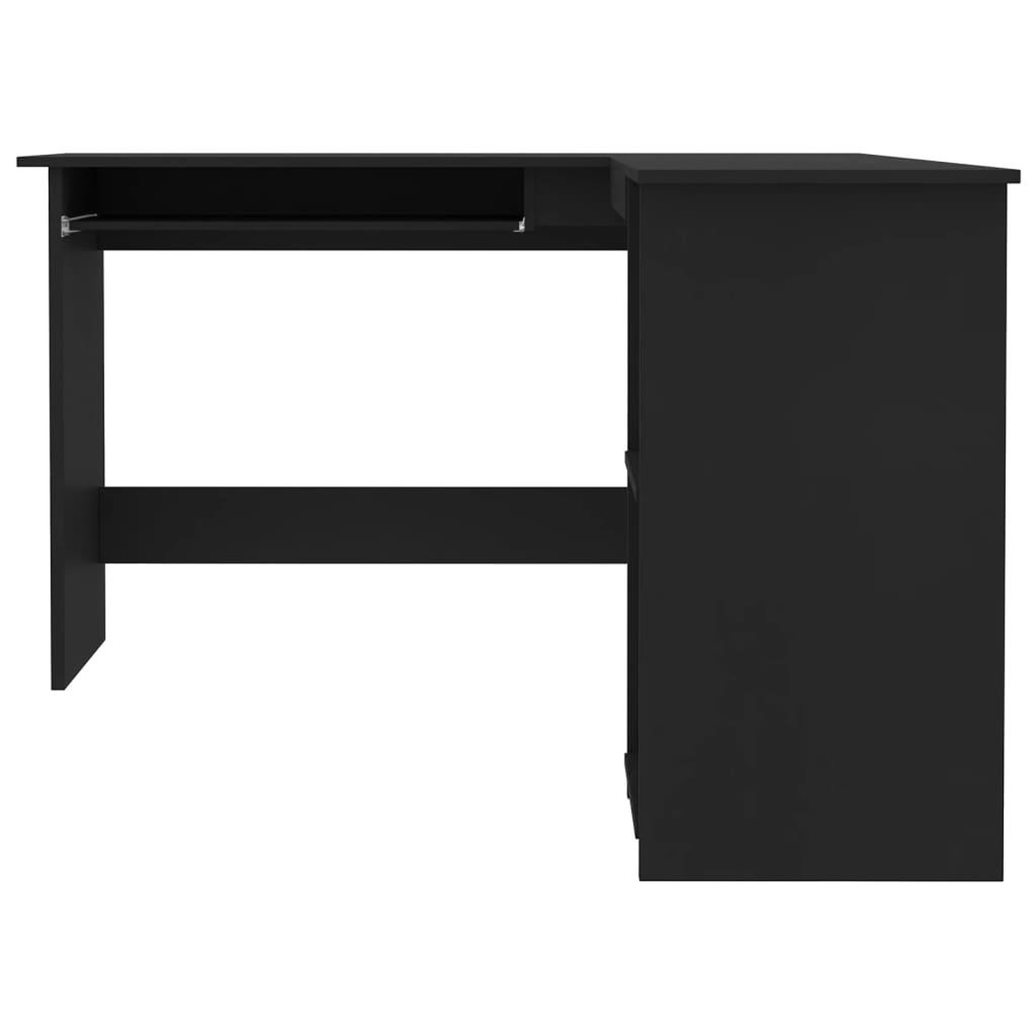 Voir la diapositive 4 : VIDAXL Bureau d'angle en forme de L Noir 120x140x75cm bois ingenierie