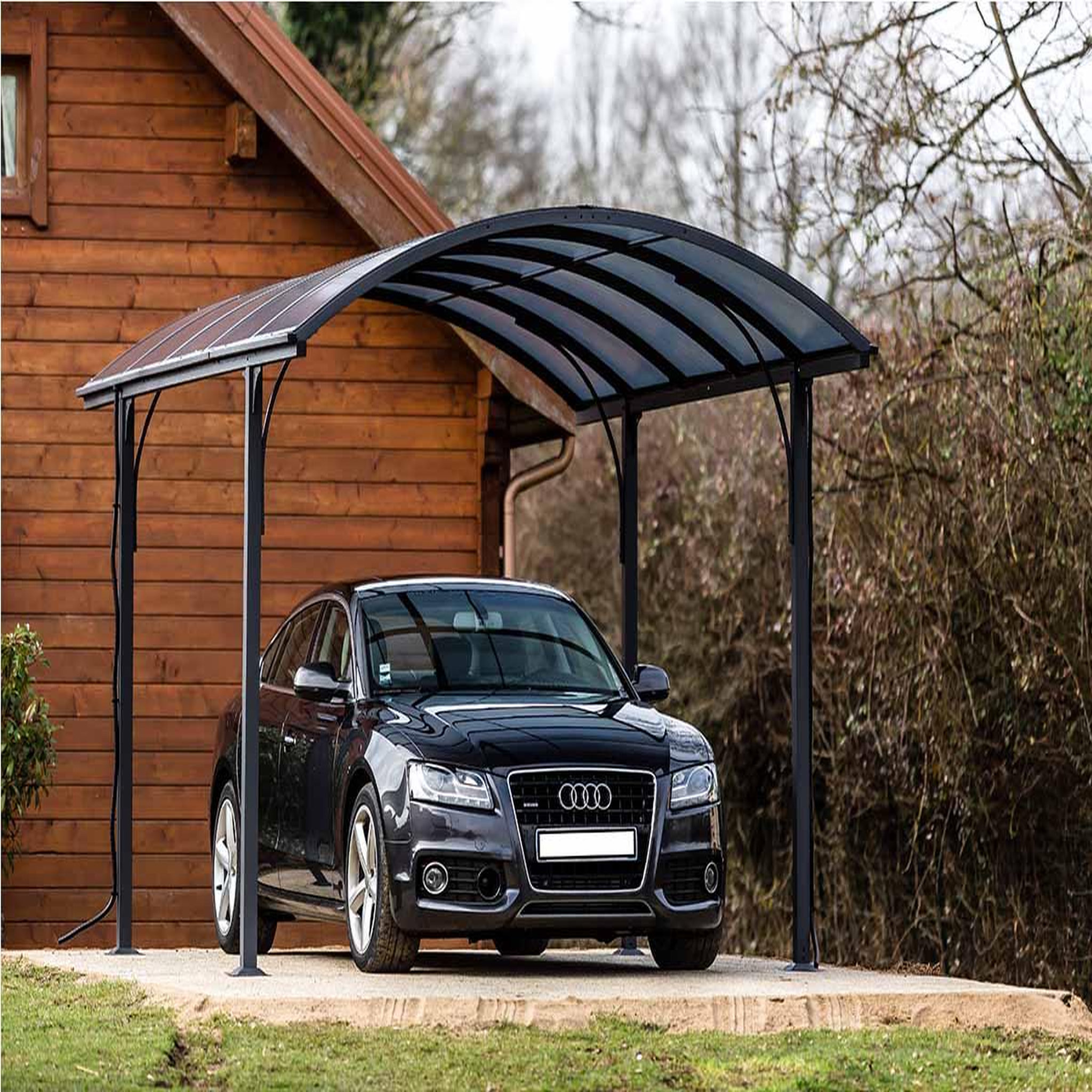 Voir la diapositive 6 : Habrita Carport Aluminium - Anthracite - 14,62m² - BLACKPOOL