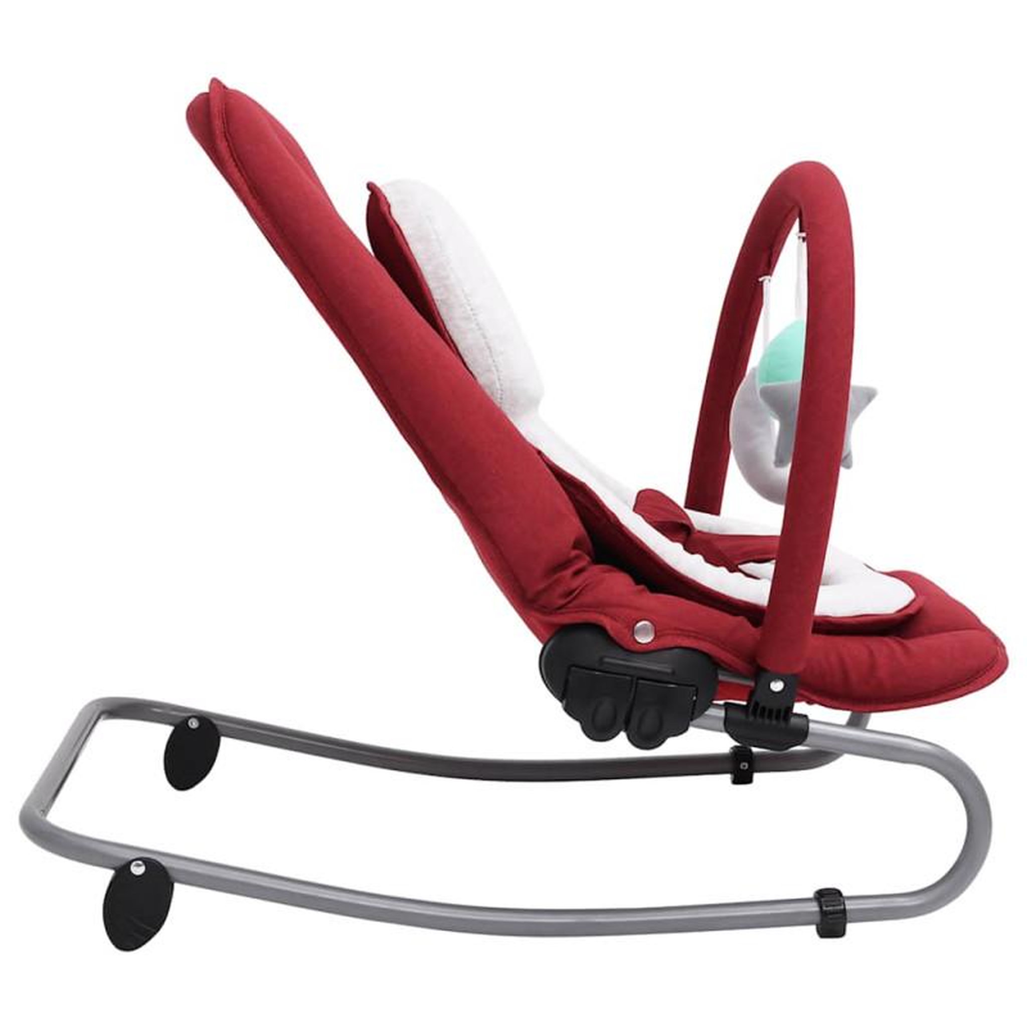 Voir la diapositive 4 : VIDAXL Transat pour bébé Rouge Acier