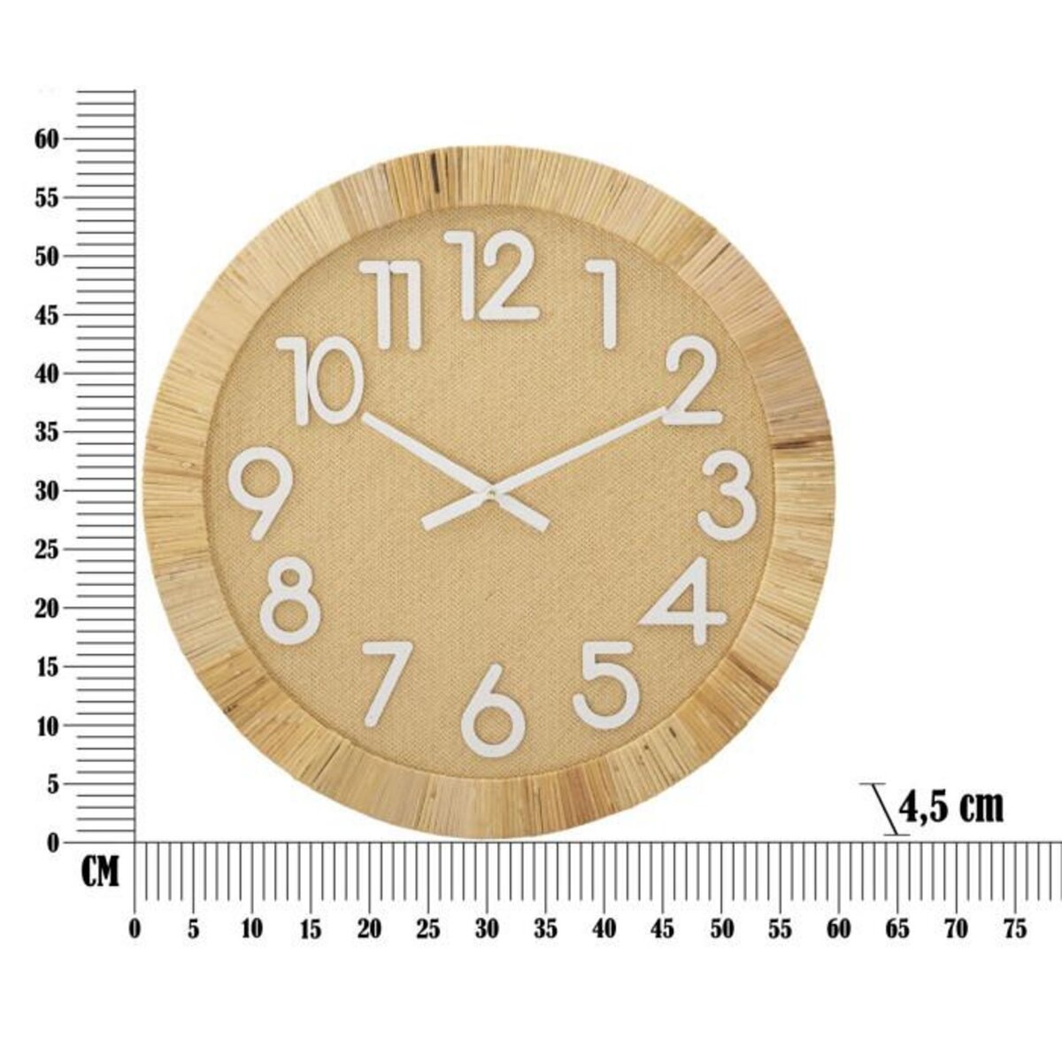 Paris Prix Horloge Murale en Rotin  Boho Plus  60cm Naturel
