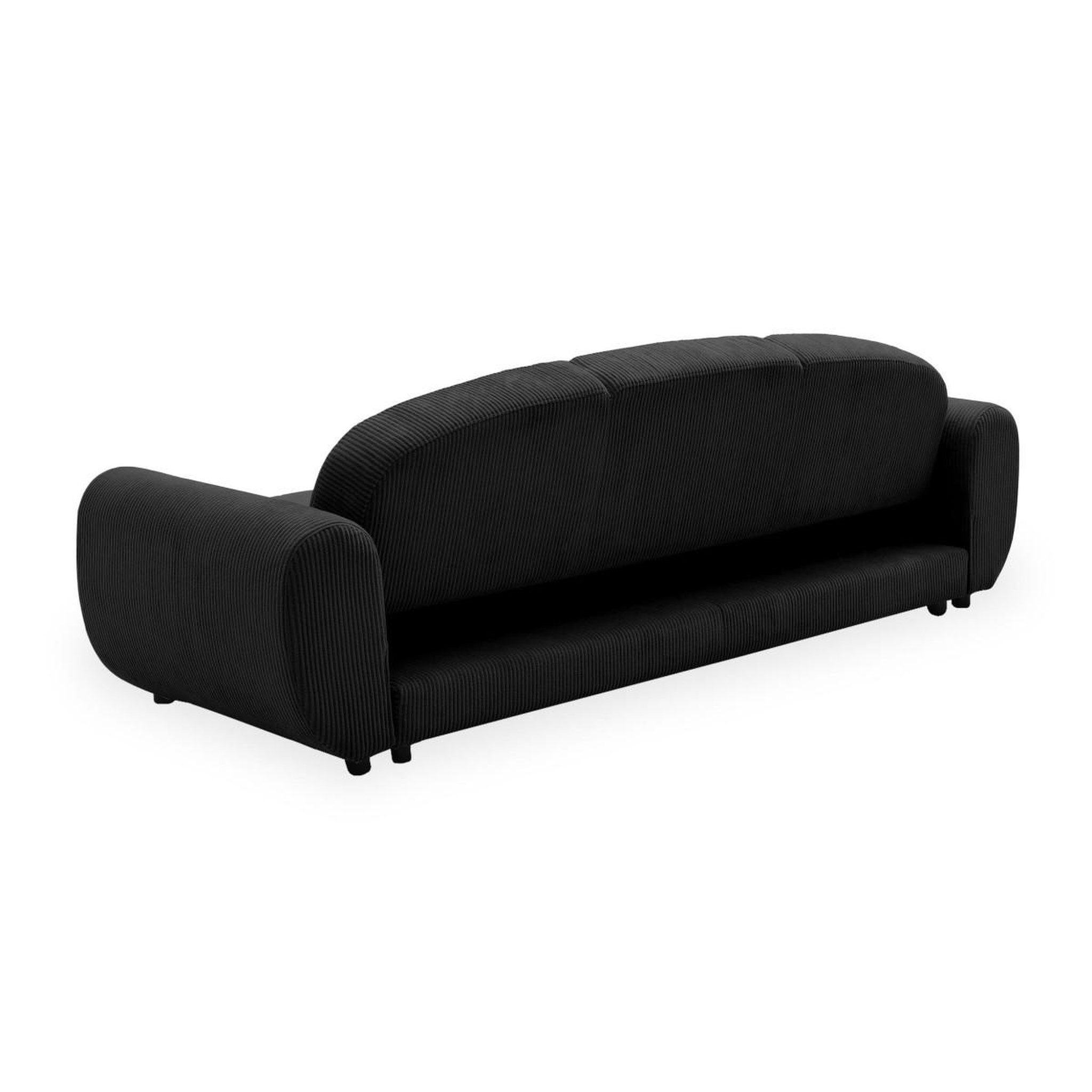 Voir la diapositive 3 : Paris Prix Canapé convertible 3 places en velours  buddy  234cm noir