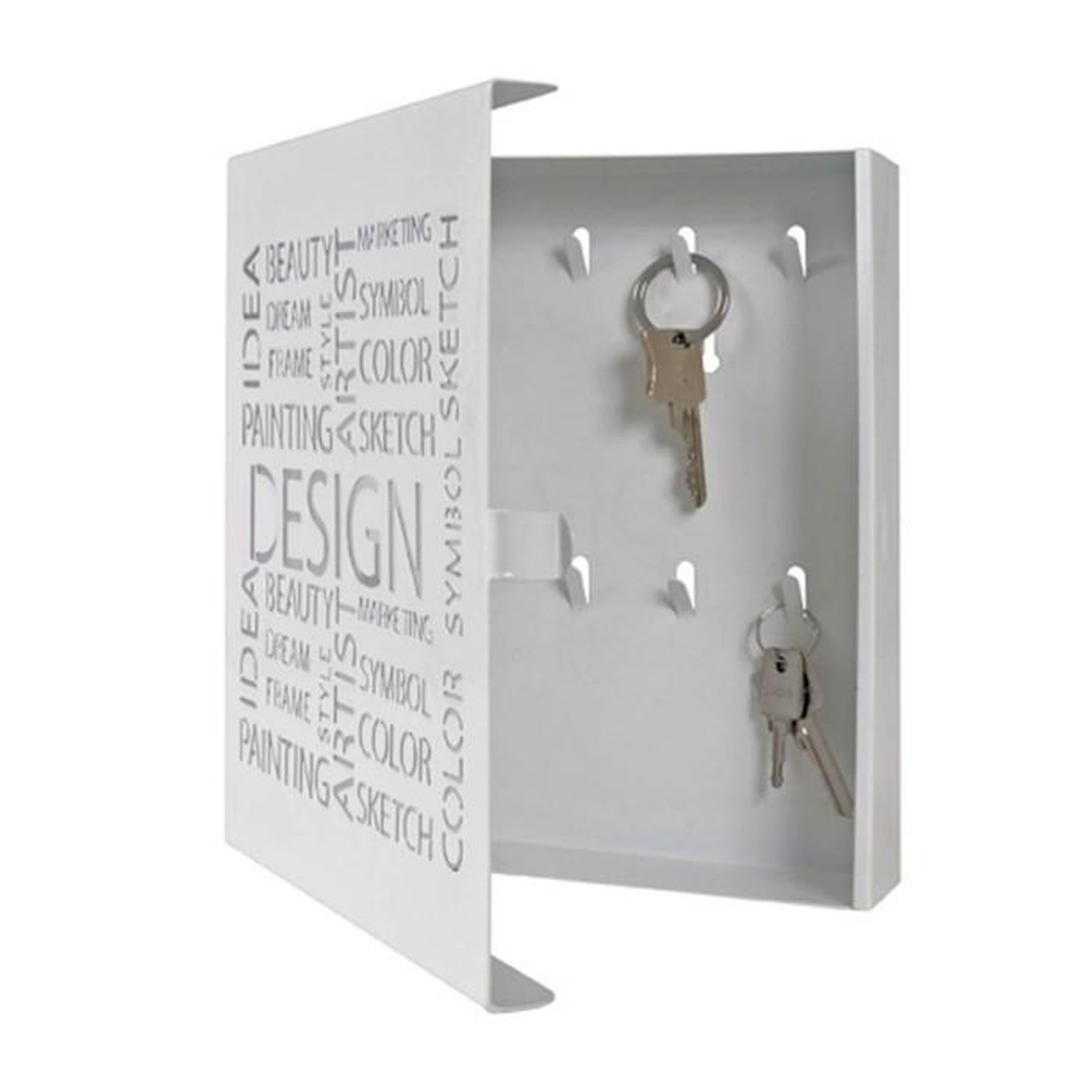 Voir la diapositive 2 : Paris Prix Boîte à Clés Métal  Design  24cm Blanc