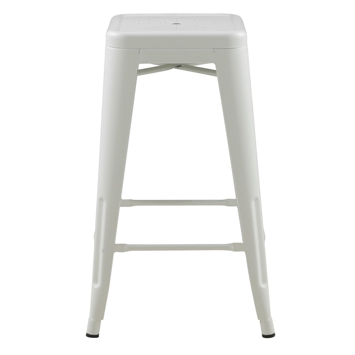 Rendez vous déco Lot de 2 tabourets pour îlot central 66 cm en métal blanc mat-Indus